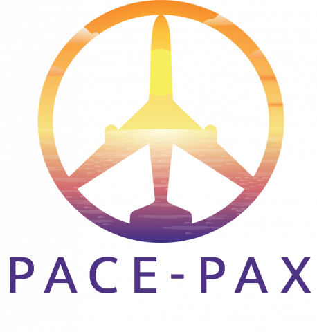 Logo of PACE-PAX mission, which looks like a combination of an aircraft and a peace sign